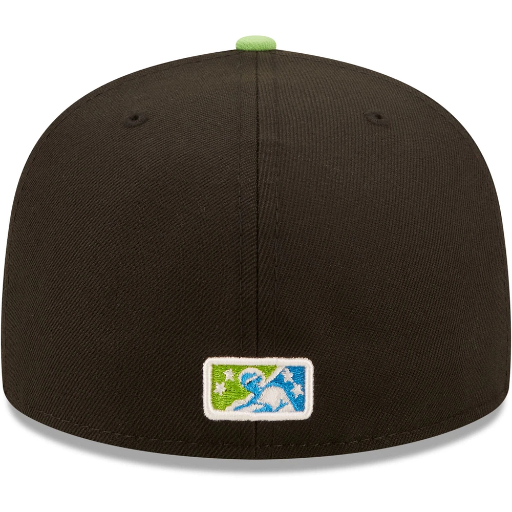Men's New Era Black/Green Ardillas Voladoras De Richmond Copa La Diversion 59FIFTY Fitted Hat