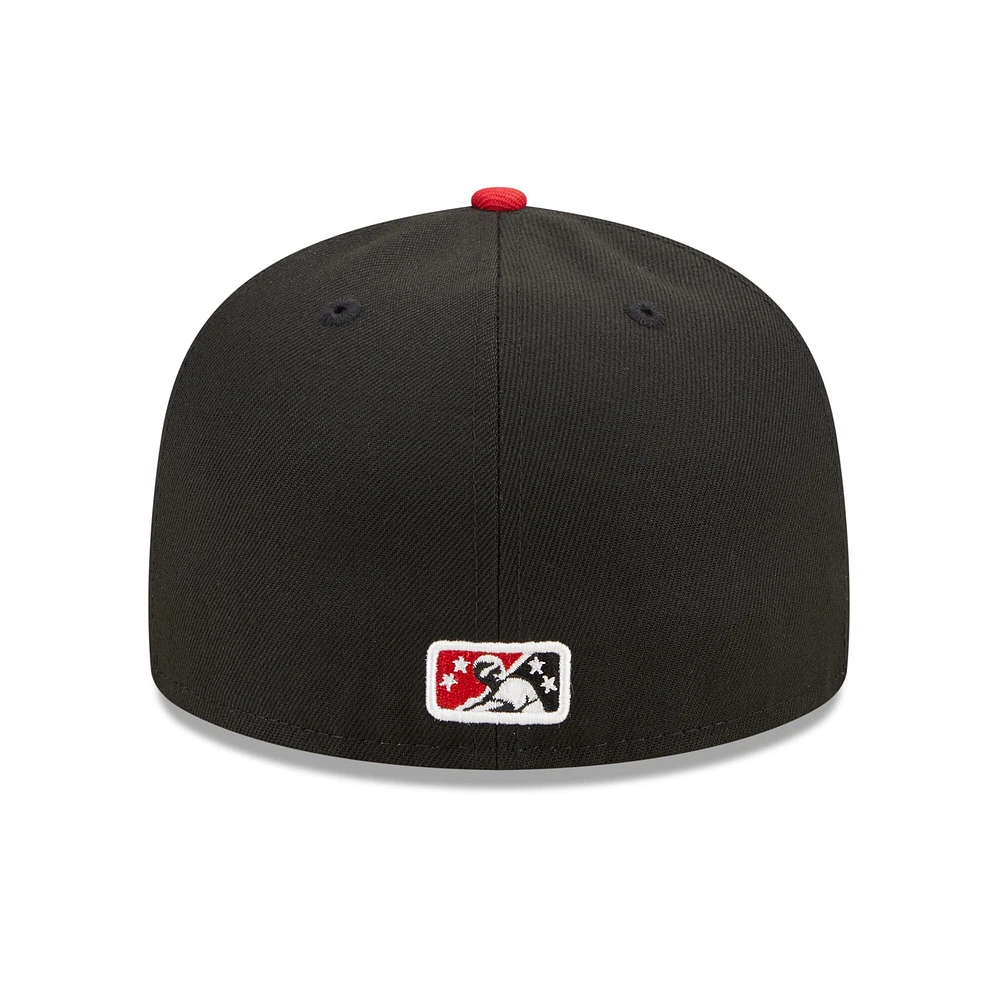 Casquette ajustée New Era Richmond Flying Squirrels Marvel x Minor League 59FIFTY pour homme, noir/rouge