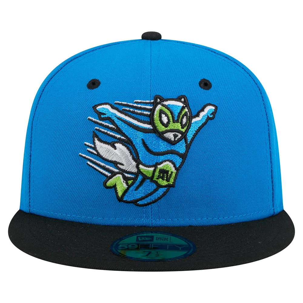 Casquette ajustée 59FIFTY New Era pour hommes, bleu/noir, Richmond Flying Squirrels Copa de la Diversión