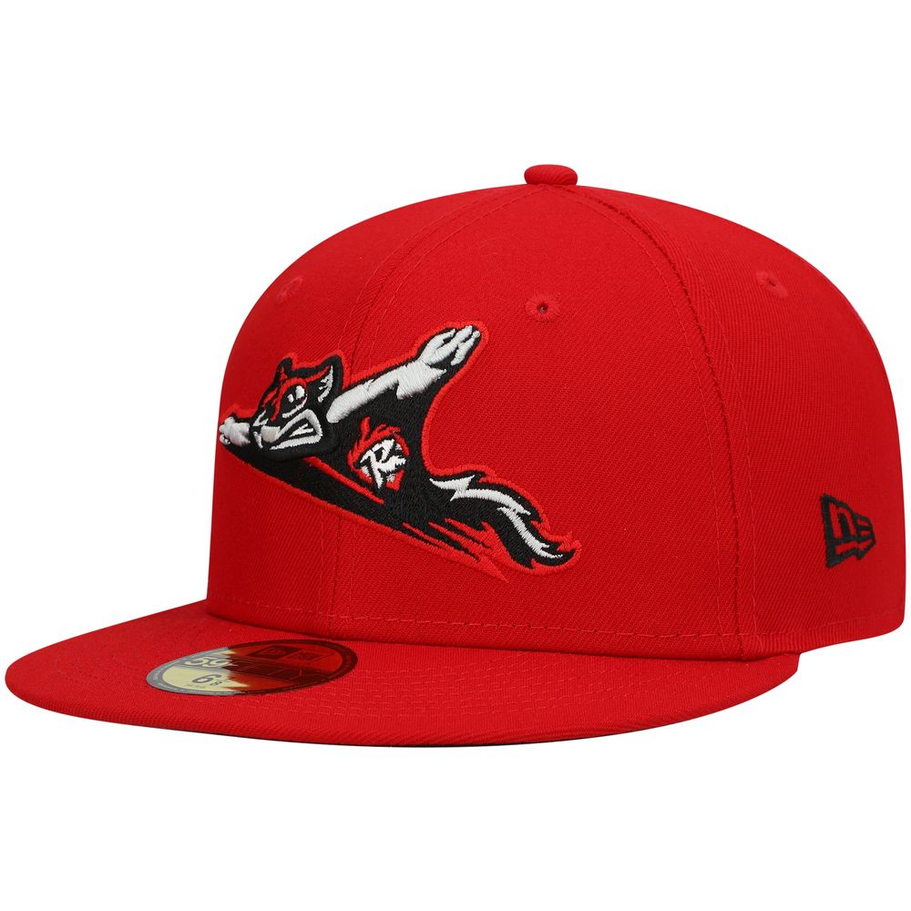 Men's New Era Red Richmond Flying Squirrels Authentic Collection Road 59FIFTY Fitted Hat