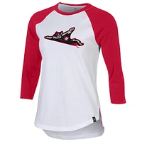 Women's Under Armour Red/White Richmond Flying Squirrels Three-Quarter Sleeve Performance Baseball T-Shirt