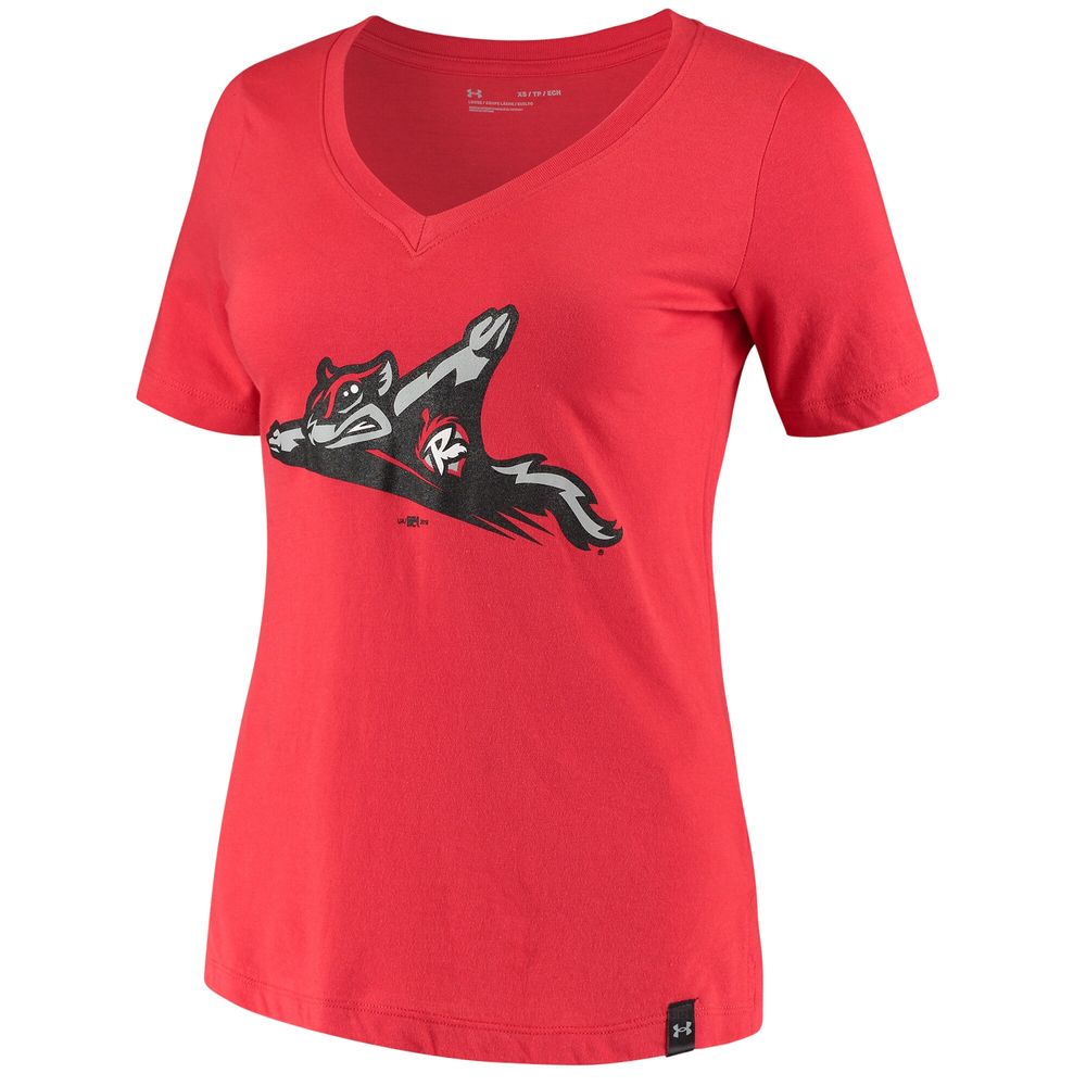 Women's Under Armour Red Richmond Flying Squirrels Performance V-Neck T-Shirt