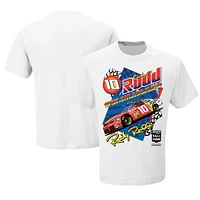 T-shirt à damier pour homme, blanc, Ricky Rudd, membre du Temple de la renommée NASCAR 2025