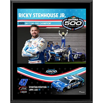 Plaque sublimée du champion du Daytona 500 2023 Ricky Stenhouse Jr. 12" x 15"