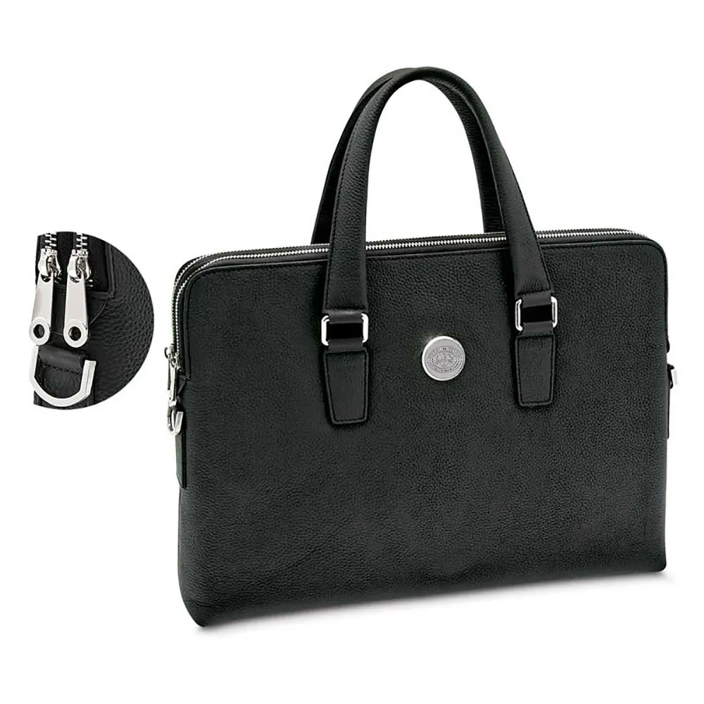 Rider Broncs Women's Leather Briefcase - Black