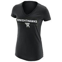 Women's Black Rochester Knighthawks Primary Logo V-Neck T-Shirt