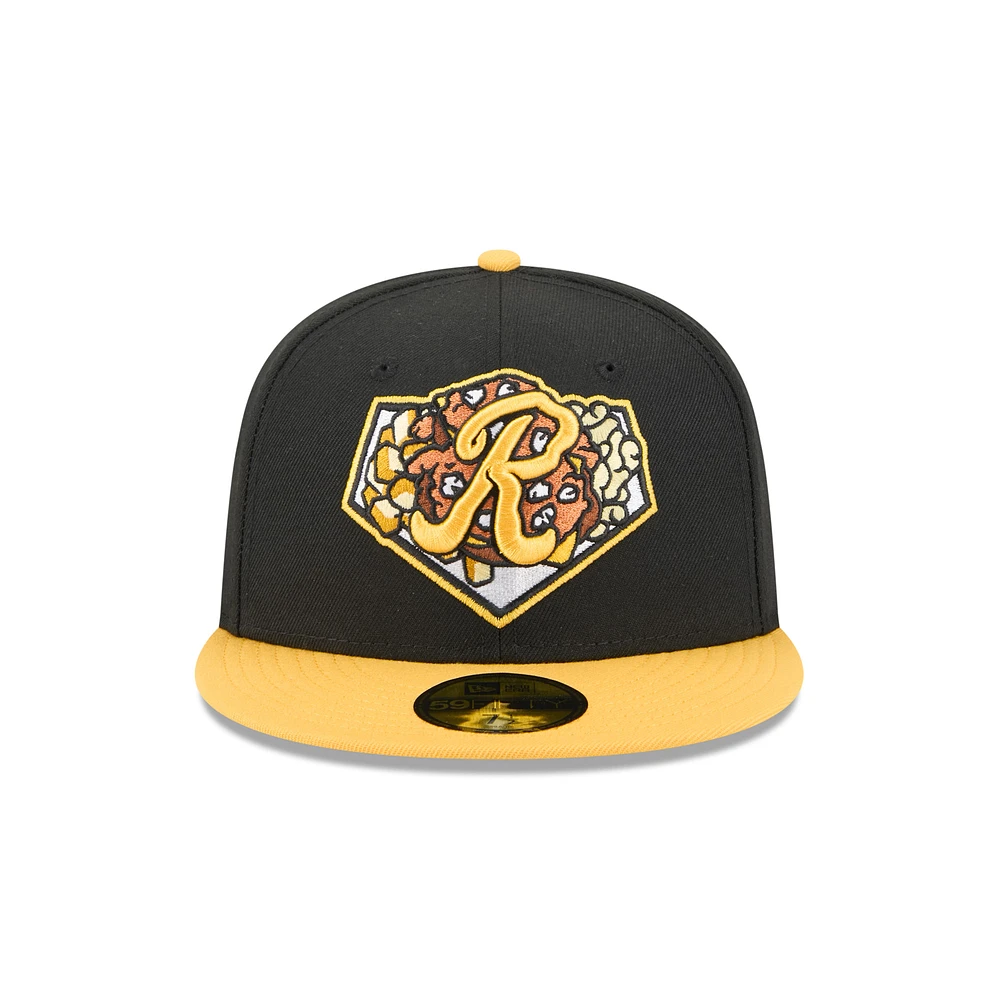 Men's New Era  Black Rochester Red Wings Theme Nights 59FIFTY Fitted Hat