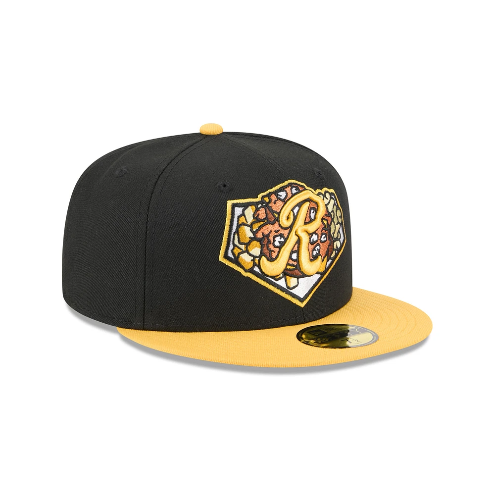 Men's New Era  Black Rochester Red Wings Theme Nights 59FIFTY Fitted Hat