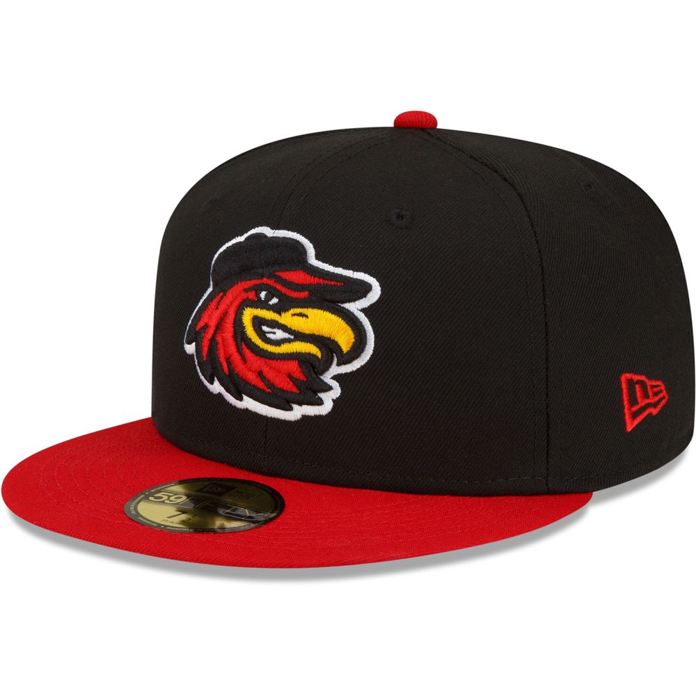 Men's New Era Black Rochester Red Wings Home Authentic Collection 59FIFTY Fitted Hat