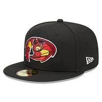 Casquette ajustée 59FIFTY Rochester Red Wings Marvel x Minor League New Era pour homme, noire