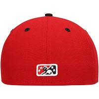 Men's New Era Red Rochester Wings Authentic Collection Road 59FIFTY Fitted Hat