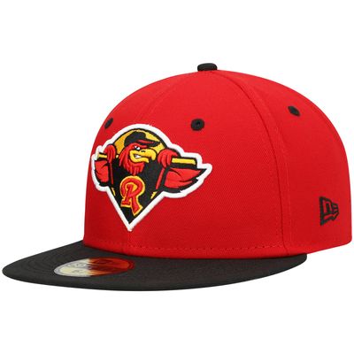 Men's New Era Red Rochester Wings Authentic Collection Road 59FIFTY Fitted Hat