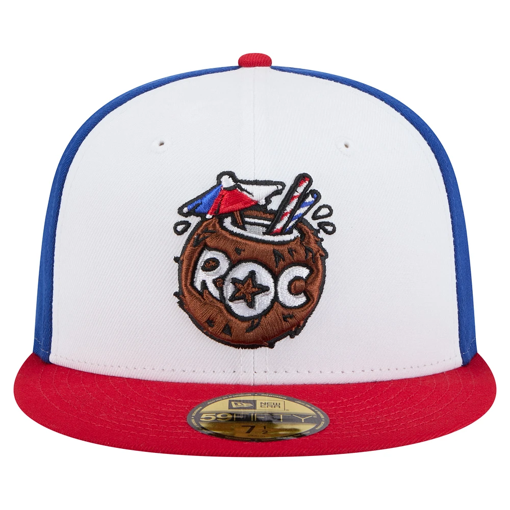 Men's New Era White/Red Rochester Red Wings Copa de la Diversión 59FIFTY Fitted Hat