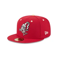 Casquette ajustée 59FIFTY pour homme New Era Red Rocket City Trash Pandas Theme Nights