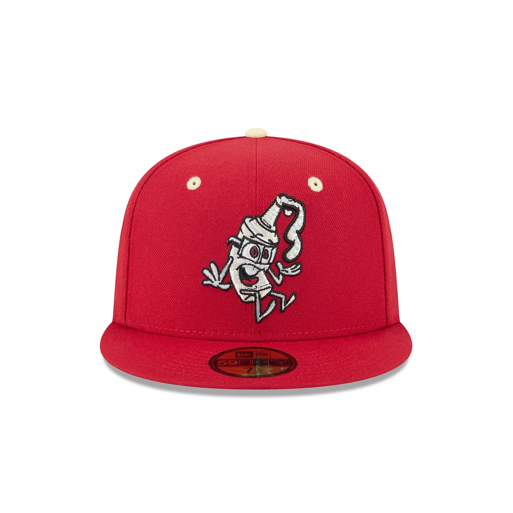 Casquette ajustée 59FIFTY pour homme New Era Red Rocket City Trash Pandas Theme Nights