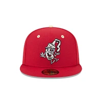 Casquette ajustée 59FIFTY pour homme New Era Red Rocket City Trash Pandas Theme Nights