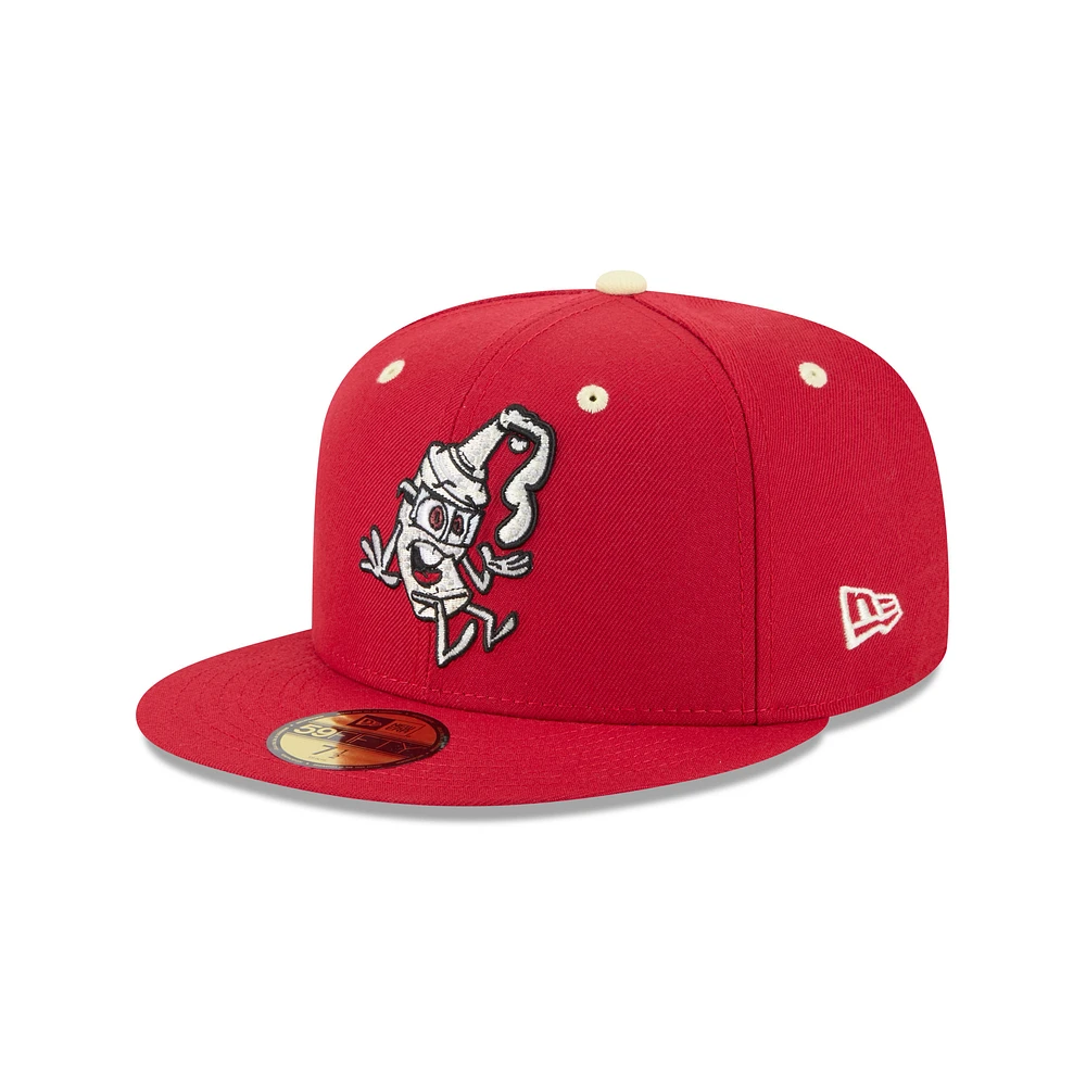 Casquette ajustée 59FIFTY pour homme New Era Red Rocket City Trash Pandas Theme Nights