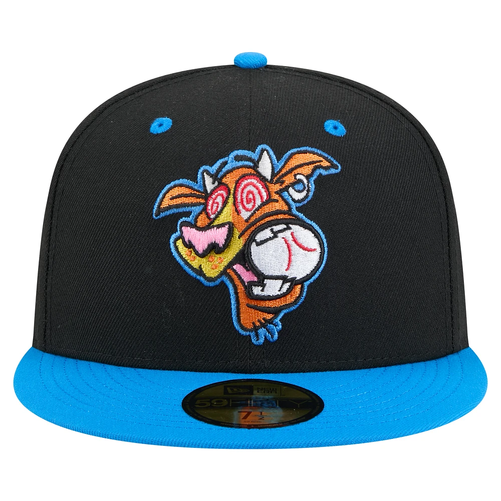 Casquette ajustée New Era Rocket City Trash Pandas Copa de la Diversión 59FIFTY pour hommes, noir/bleu