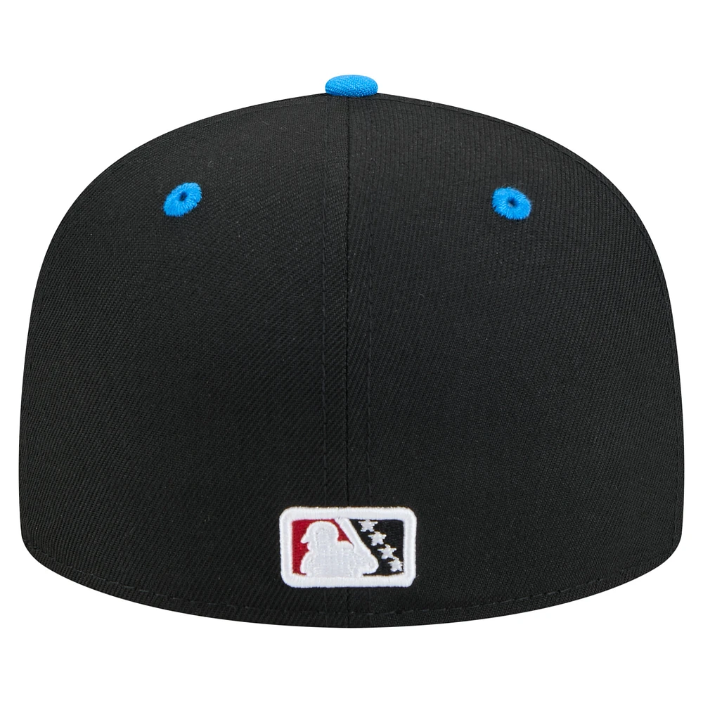 Casquette ajustée New Era Rocket City Trash Pandas Copa de la Diversión 59FIFTY pour hommes, noir/bleu