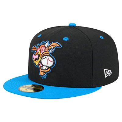 Casquette ajustée New Era Rocket City Trash Pandas Copa de la Diversión 59FIFTY pour hommes, noir/bleu