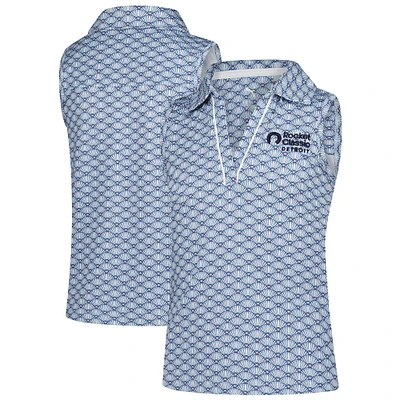 Girls' Youth Puma  Light Blue Rocket Classic Scallop Print Cloudspun V-Neck Sleeveless Polo