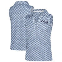 Girls' Youth Puma  Light Blue Rocket Classic Scallop Print Cloudspun V-Neck Sleeveless Polo