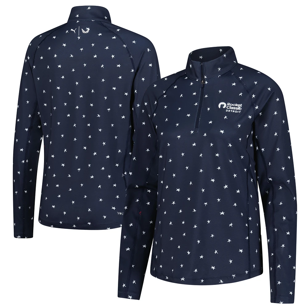 Women's Puma  Navy Rocket Classic Volition You-V Star Quarter-Zip Pullover