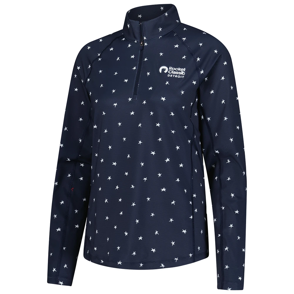 Women's Puma  Navy Rocket Classic Volition You-V Star Quarter-Zip Pullover