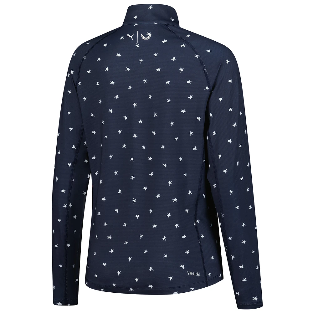 Women's Puma  Navy Rocket Classic Volition You-V Star Quarter-Zip Pullover
