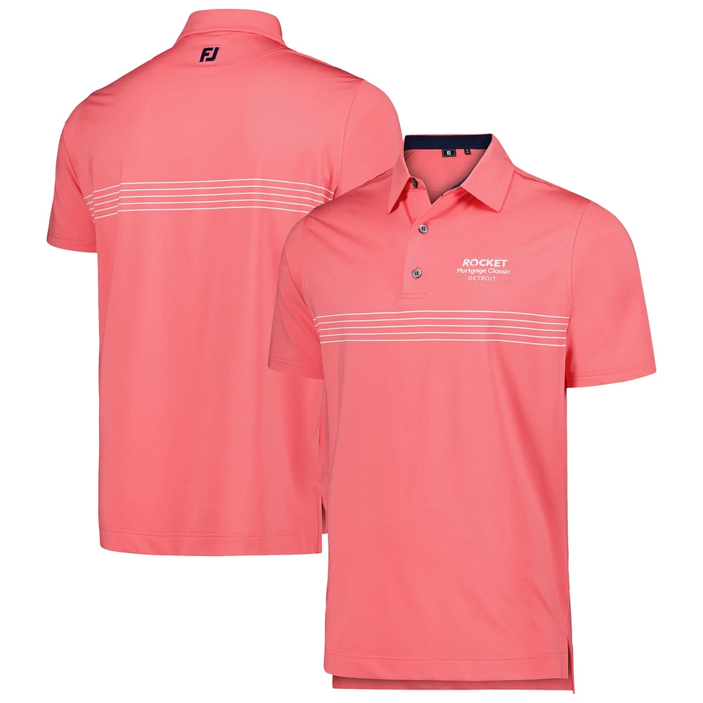 Men's FootJoy Red Rocket Mortgage Classic Engineered Pinstripe Lisle ProDry Polo