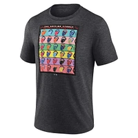 T-shirt tri-mélange Fanatics Heather Charcoal Rolling Stones x MLB pour hommes