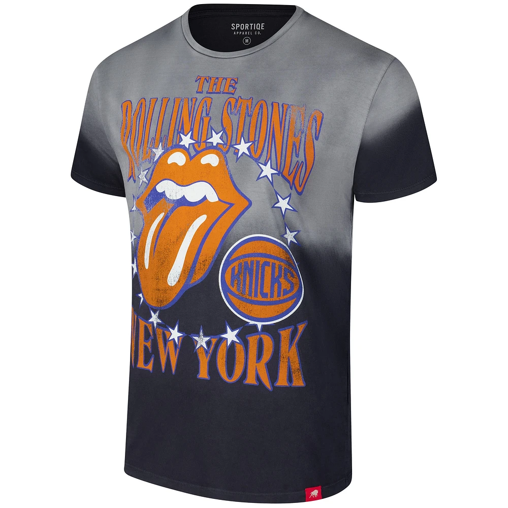 T-shirt unisexe Sportiqe gris Rolling Stones x New York Knicks Bingham Collab