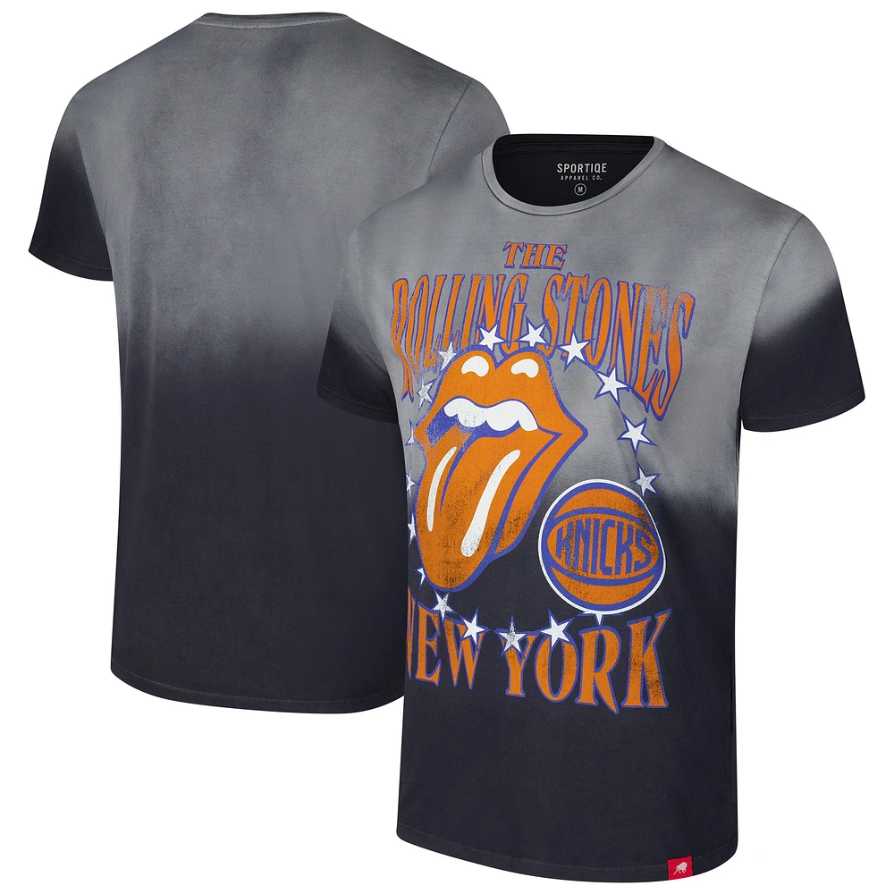 Unisex Sportiqe Gray Rolling Stones x New York Knicks Bingham Collab T-Shirt