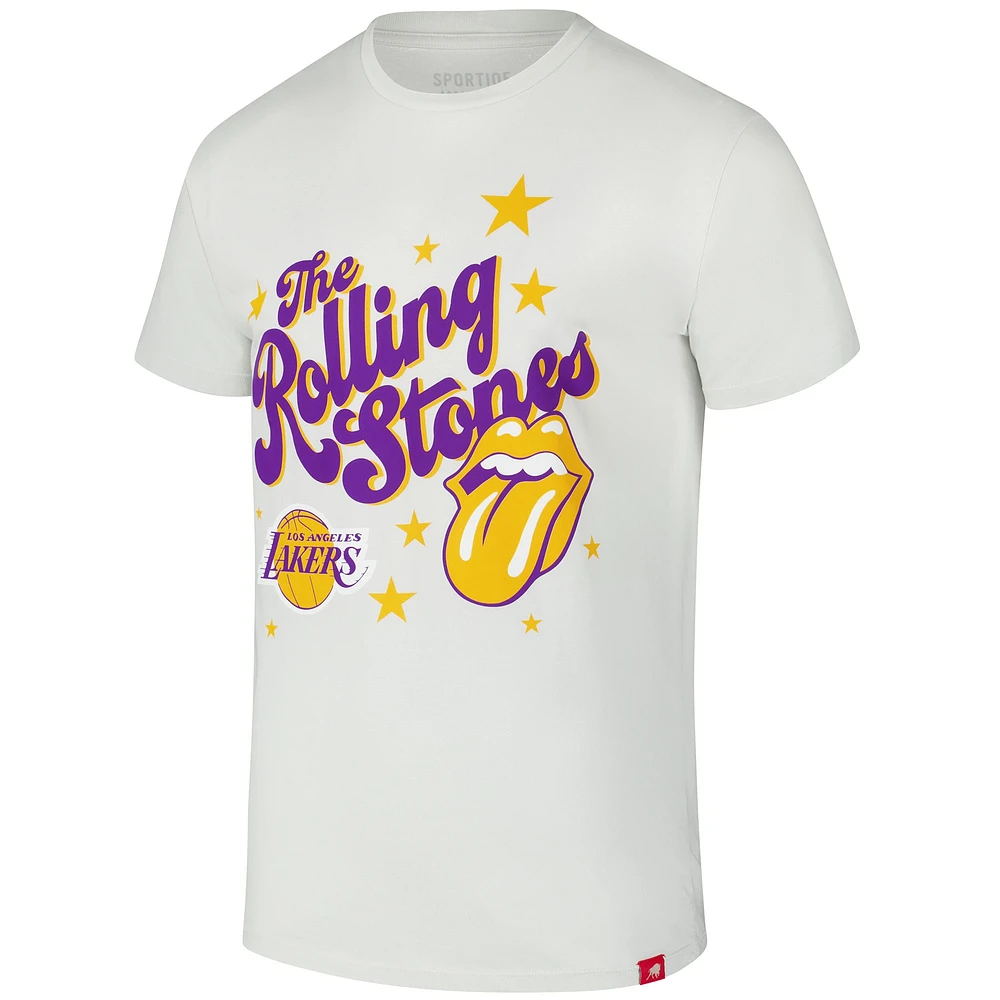 T-shirt unisexe Sportiqe Rolling Stones x Los Angeles Lakers Bingham Collab