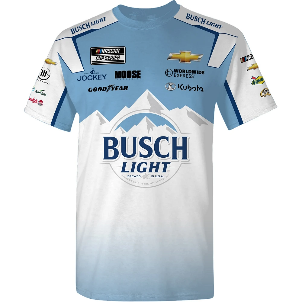 Men's Checkered Flag Sports  Light Blue/White Ross Chastain Busch Uniform T-Shirt