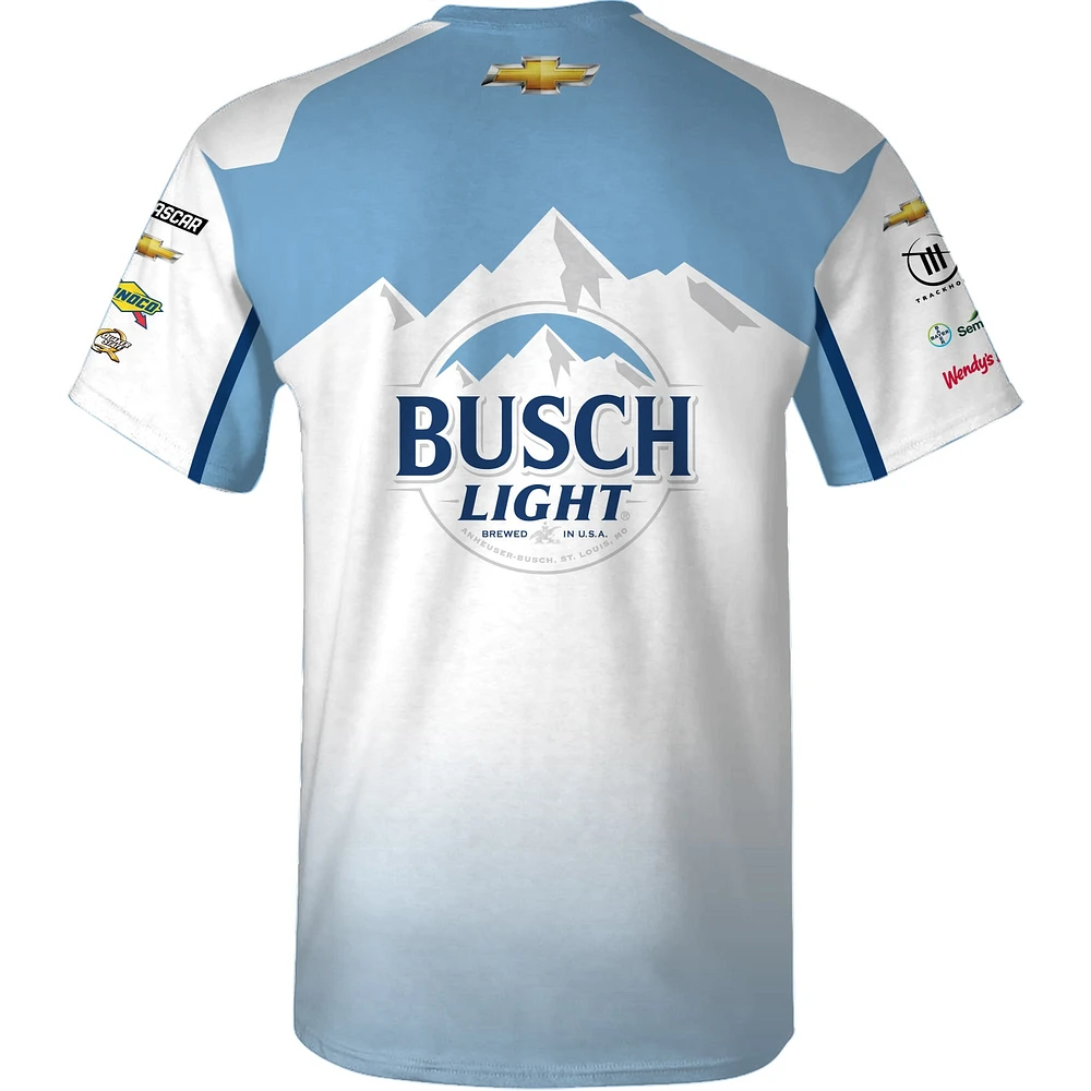 Men's Checkered Flag Sports  Light Blue/White Ross Chastain Busch Uniform T-Shirt