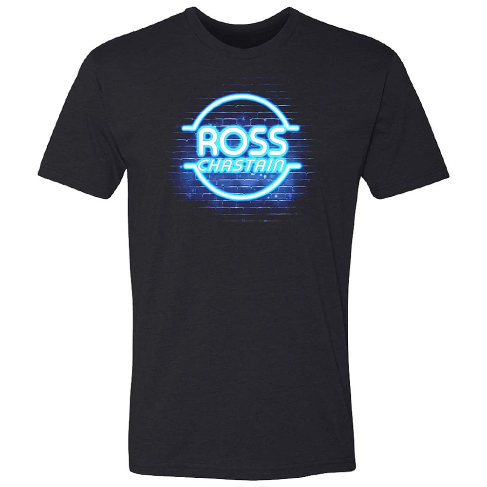 T-shirt noir pour homme de la collection Trackhouse Racing Team avec voiture Ross Chastain