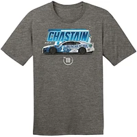 Men's Trackhouse Racing Team Collection  Heather Charcoal Ross Chastain Busch Light Car T-Shirt