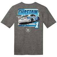 Men's Trackhouse Racing Team Collection  Heather Charcoal Ross Chastain Busch Light Car T-Shirt