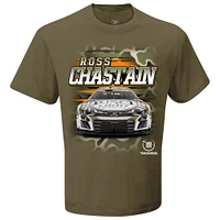 T-shirt camouflage léger Ross Chastain Busch vert militaire pour homme de la collection Trackhouse Racing Team