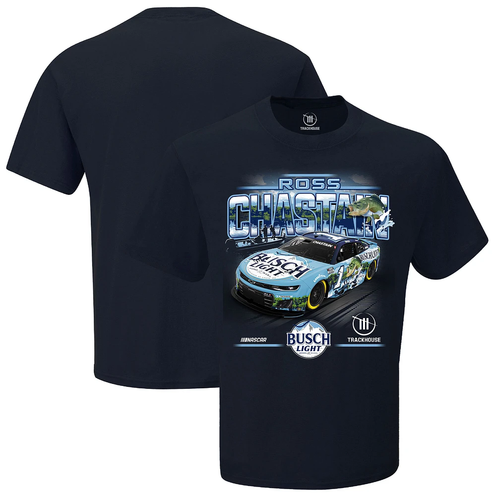 T-shirt léger bleu marine Ross Chastain Busch de la collection Trackhouse Racing Team pour homme
