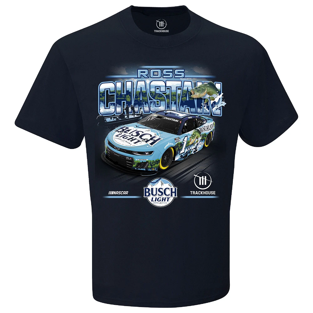 T-shirt léger bleu marine Ross Chastain Busch de la collection Trackhouse Racing Team pour homme