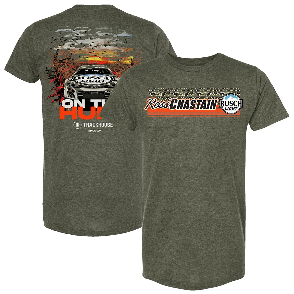 Unisex Trackhouse Racing Team Collection Green Ross Chastain Busch Light Camo Cruisin Car T-Shirt