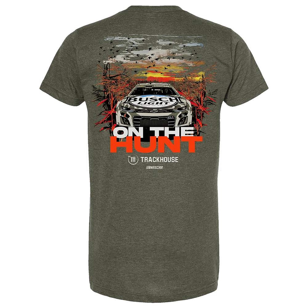 Unisex Trackhouse Racing Team Collection Green Ross Chastain Busch Light Camo Cruisin Car T-Shirt