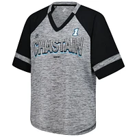 Women's G-III 4Her by Carl Banks  Heather Gray Ross Chastain Hall of Fame Oversized Raglan V-Neck T-Shirt