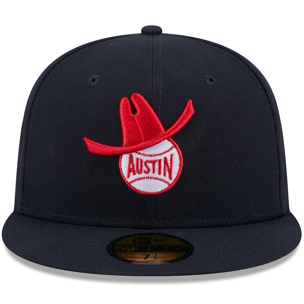 Casquette ajustée 59FIFTY pour homme New Era bleu marine Round Rock Express Theme Nights