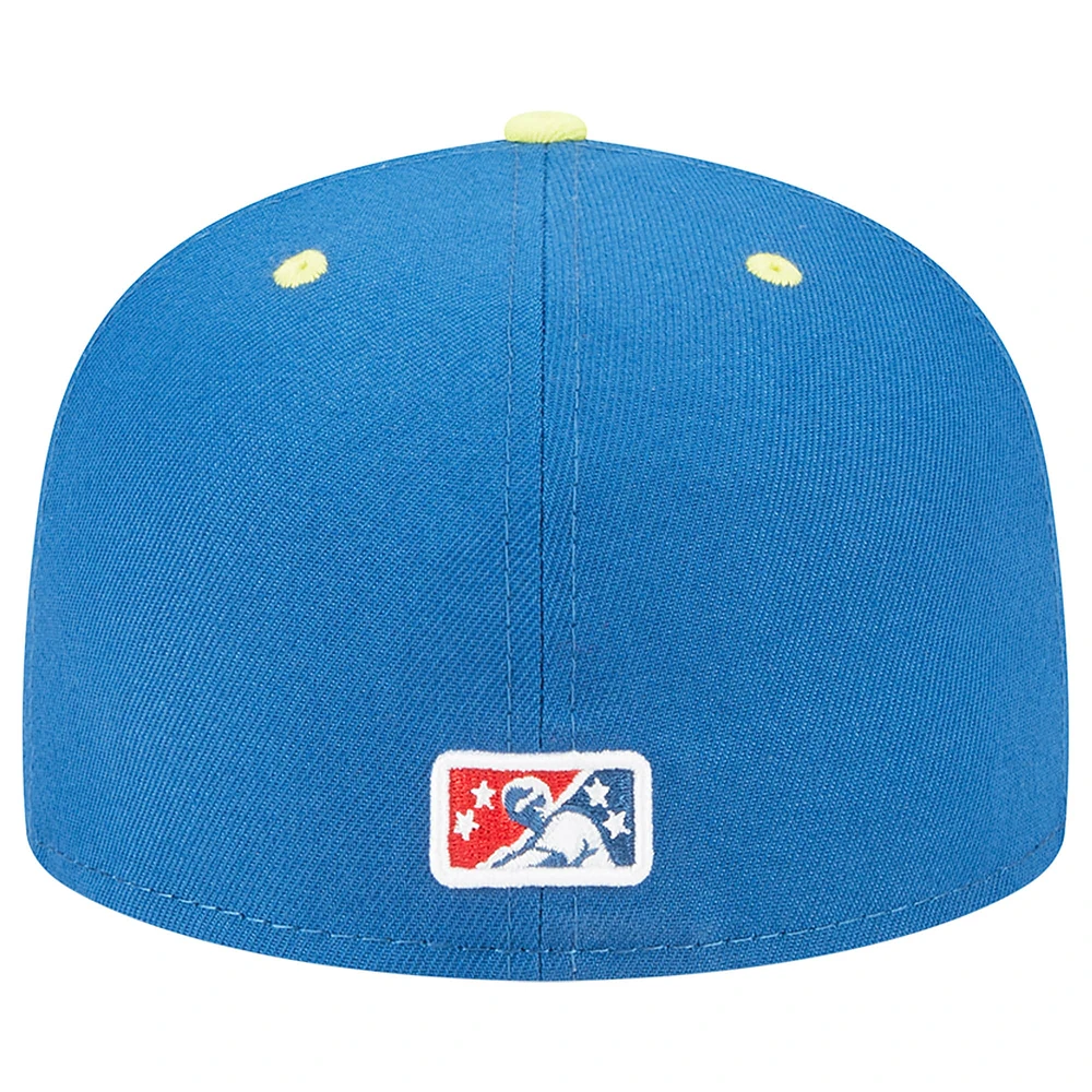 Casquette ajustée 59FIFTY Round Rock Express Theme Nights Donuts New Era pour homme, bleu