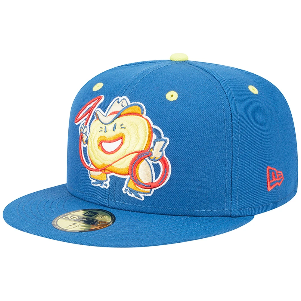 Casquette ajustée 59FIFTY Round Rock Express Theme Nights Donuts New Era pour homme, bleu