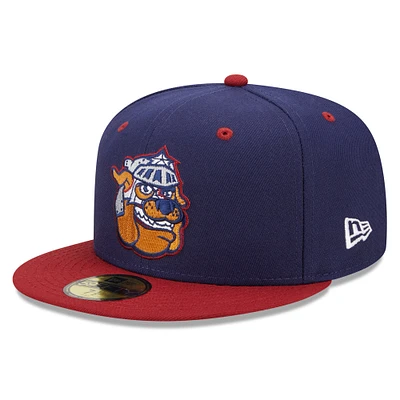 Casquette ajustée 59FIFTY Round Rock Express Marvel x Minor League New Era pour homme, bleu marine/rouge