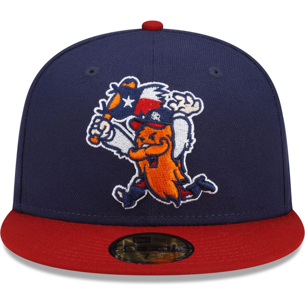 Men's New Era Navy/Red Round Rock Express Theme Night 59FIFTY Fitted Hat